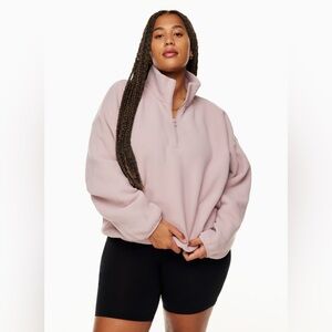 Aritzia Tna Cream Polar 1/4 Zip Sweater